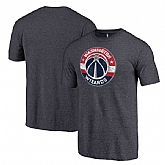 Washington Wizards Heather Navy Distressed Team Logo Fanatics Branded Tri-Blend T-Shirt,baseball caps,new era cap wholesale,wholesale hats